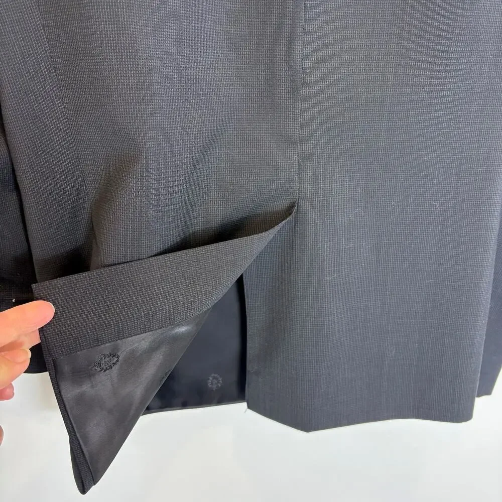 Lauren Ralph Lauren -Black Fine Cross Hatch Pattern Wool Suit Jacket- Size 40S